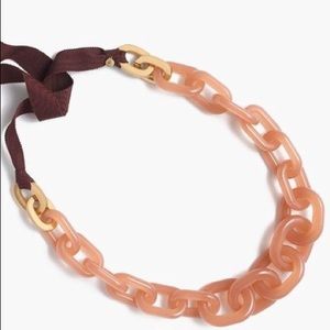Jcrew Lucite Ribbon Chain Link Pink Necklace